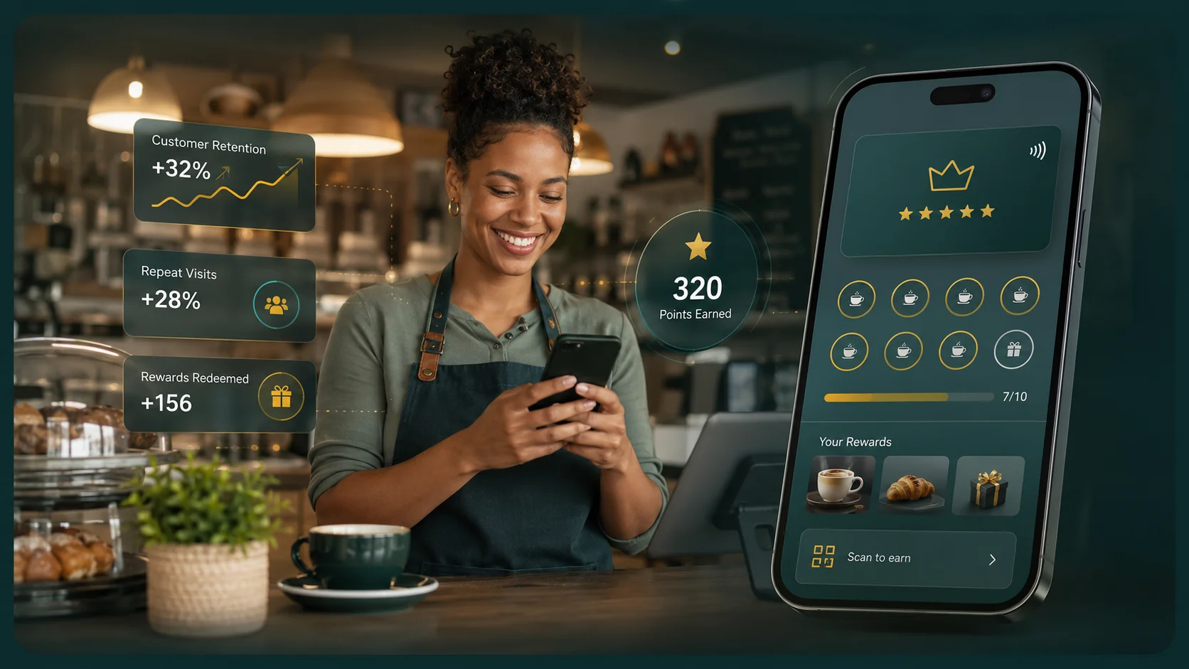 Customer rewards portal preview on mobile