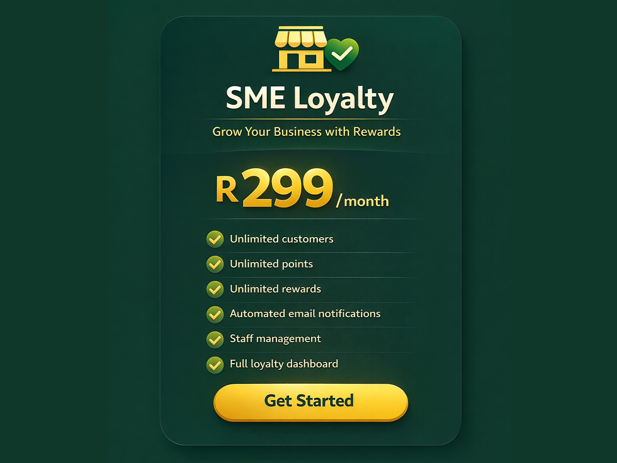Simple pricing card for SME Loyalty subscription